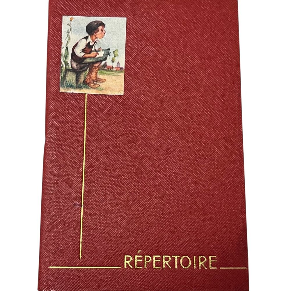 Vintage French Address Book Hardcover Pocket Contact Book Repertoire Red Boy The